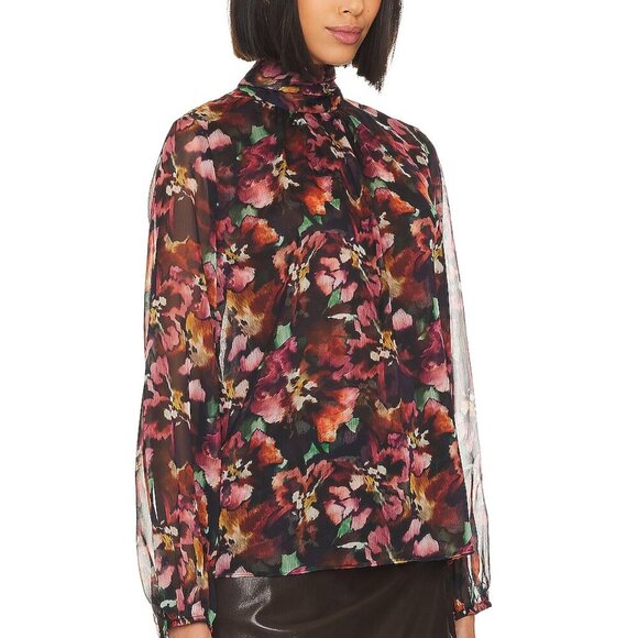 NEW MISA LOS ANGELES lulu top in libra fleur chiffon - Picture 2 of 8